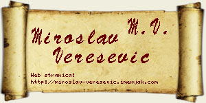Miroslav Verešević vizit kartica